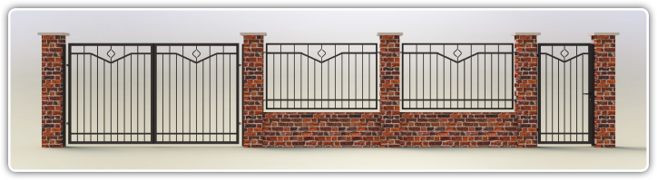 Series of fences and gates Prestige Pro, Range V